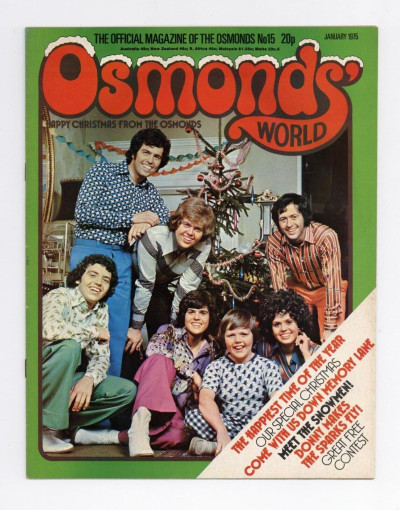 The Osmonds World magazine January 1975 No. 15 Donny Osmond Brothers Marie etc