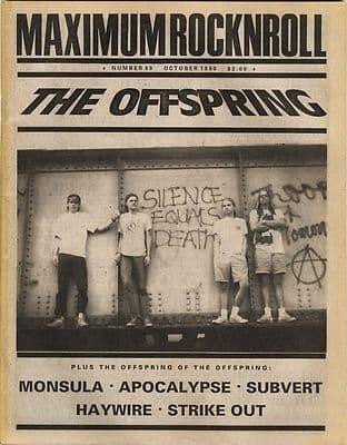 Maximum Rocknroll Magazine No 89 Subvert Monsula Haywire Apocalypse Strike Out October 1990