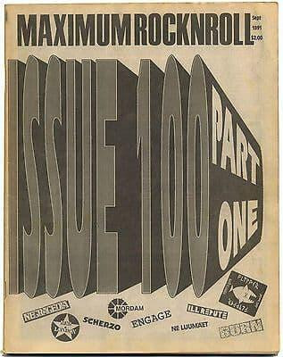 Maximum Rocknroll Magazine No 100 The Screw Weirdos Rotters Rorscach September 1991