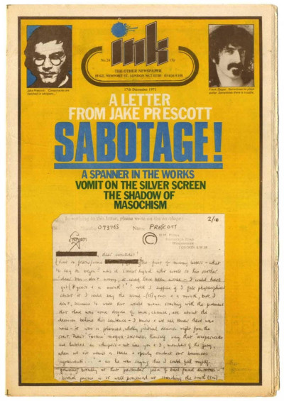 Ink Magazine The Other Newspaper No. 24, 17 December 1971 Frank Zappa Jake Prescott