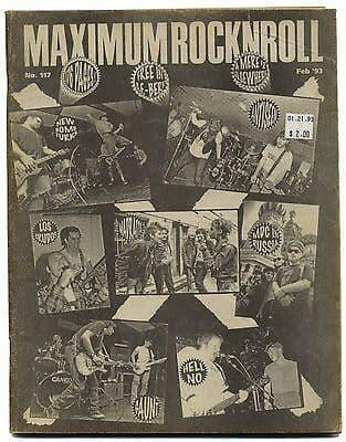 Maximum Rocknroll Magazine No 117 Los Crudos Naked Angels Sour Mash Hell No La Souris February 1993