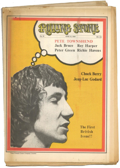 Rolling Stone Magazine No 35, 14 June 1969 The Who KInks Chuck Berry Peter Green Jean Luc Goddard