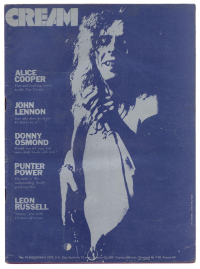 Cream UK Magazine No 18 November 1972 John Lennon Alice Cooper Donny Osmond Leon Russell