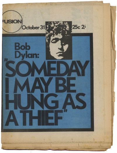 Fusion Magazine No 20 Bob Dylan Tom Wilson John Hammond Robert Jonston & AJ Weberman 31 October 196