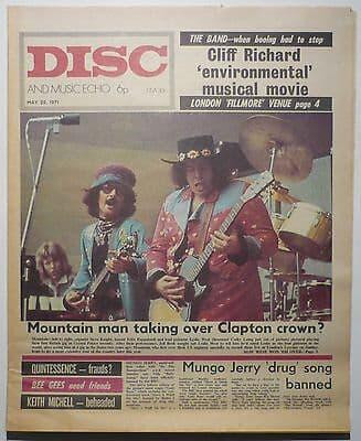 Disc & Music Echo Magazine 29 May 1971 Mountain Bee Gees Quintessence The Band Osibisa Paladin