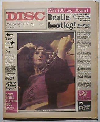 Disc & Music Echo Magazine 5 June 1971 Funkadelic Grand Funk Curved Air Davy Jones Edgar Broughton