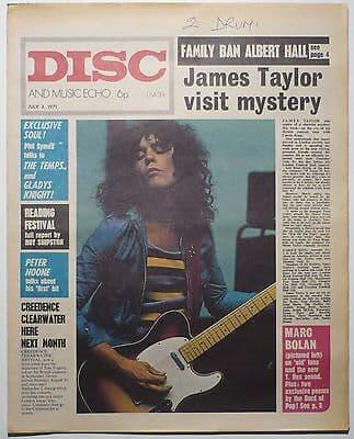 Disc & Music Echo Magazine 3 July 1971 T Rex Marc Bolan Jimi Hendrix James Taylor Traffic