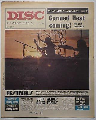 Disc & Music Echo Magazine 10 July 1971 Jim Webb Family Murray Head Greg Lake Emerson Lake Palmer