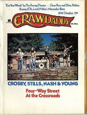 Crawdaddy Magazine October 1974 Bob Dylan Crosby Stills Nash & Young Les Variations