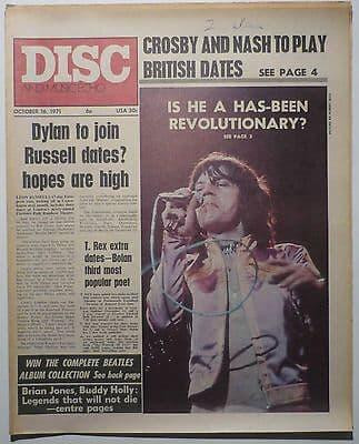 Disc & Music Echo Magazine 16 Oct 1971 Mick Jagger Uriah Heep Brian Jones Bob Dylan Crosby & Nash