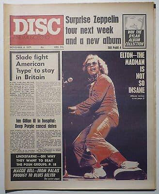 Disc & Music Echo Magazine 6 Nov 1971 Velvet Underground Elton John Maggie Bell