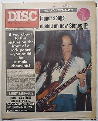 Disc & Music Echo Magazine 27 Nov 1971 Frank Zappa Wings Family Kinks Fanny Supremes Springwater