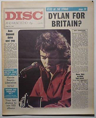 Disc & Music Echo Magazine 12 June 1971 Neil Diamond Elvis Marvin Gaye Bob Dylan