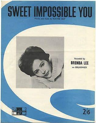Brenda Lee Sweet impossible you Rare Original UK Sheet Music