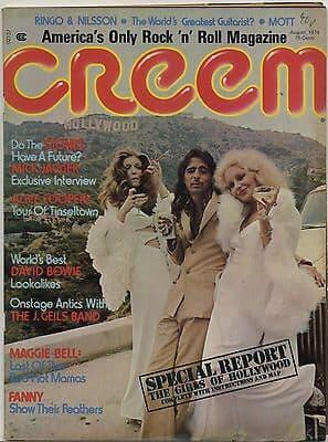 Creem Magazine August 1974 Alice Cooper Rolling Stones Mick Jagger Fanny Mott Hoople Maggie Bell