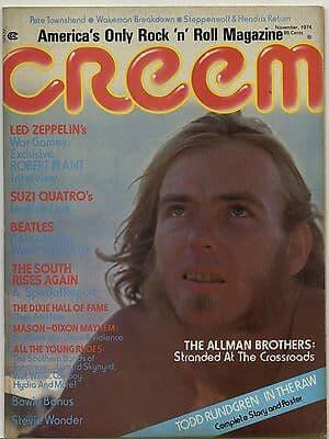 Creem Magazine November 1974 Todd Rundgren Beatles Jimi Hendrix Led Zeppelin Allman Brothers Suzi Q