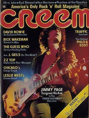 Creem Magazine February 1975 David Bowie ZZ Top Jimmy Page Led Zeppelin Traffic Rick Wakeman