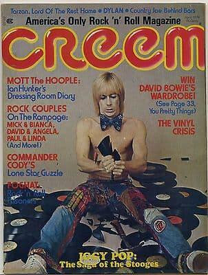 Creem Magazine April 1974 Iggy Pop Stooges Mott Ian Hunter David Bowie Foghat Bob Dylan Jethro Tull