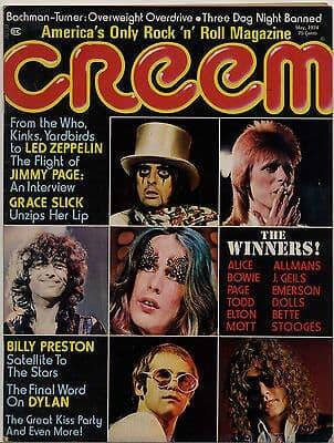 Creem Magazine May 1974 Led Zeppelin Jimmy Page Alice Cooper Bob Dylan Grace Slick Billy Preston