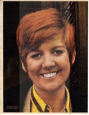 CILLA BLACK size approx 10X13 inch pinup poster size press cutting/clipping 1967