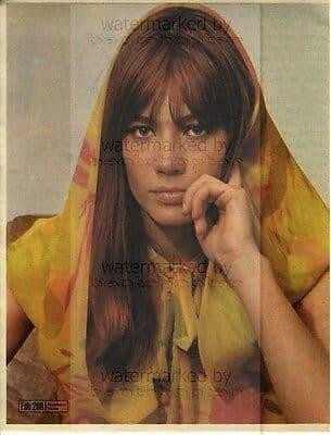 FRANCOISE HARDY size approx 10X13 inch pinup poster size press cutting/clipping 1967
