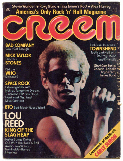 Creem Magazine March 1975 Grace Slick Lou Reed Pete Townshend Who Led Zeppelin Alex Harvey BTO