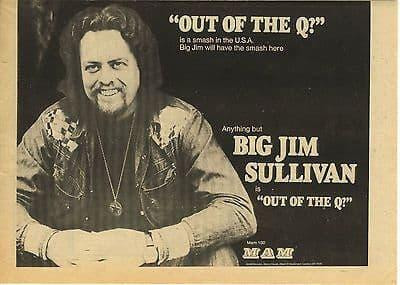 BIG JIM SULLIVAN Out of the Q  Vintage music Press advert cutting/clipping 1973