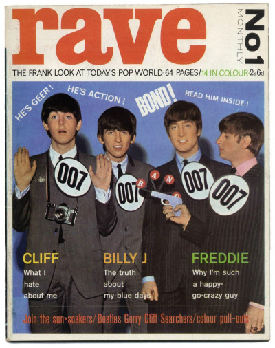 Rave Magazine No 1 February 1964 Beatles James Bond Billy Fury Cliff Crystals Adam Faith