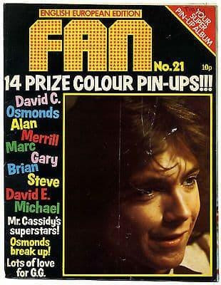 Fan Magazine Issue No 21 Marc Bolan Michael Jackson Osmonds David Cassidy