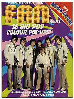 Fan Magazine No 28 December 1974 Arrows Mud Osmonds David Cassidy Rod Stewart David Essex