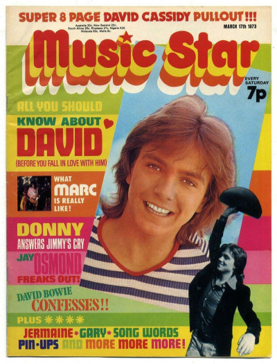 Music Star Magazine 17 March 1973 David Bowie David Cassidy Marc Bolan Slade Gary Glitter Family