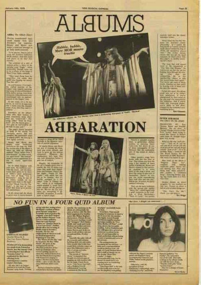 ABBA The Album LP review KEITH HUDSON Brand Press article cutting/clipping 1978