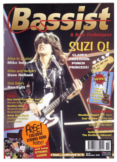 Bassist Magazine November 1996 Suzi Quatro Ron Eglit Mike Inez Dave Holland Weather Report