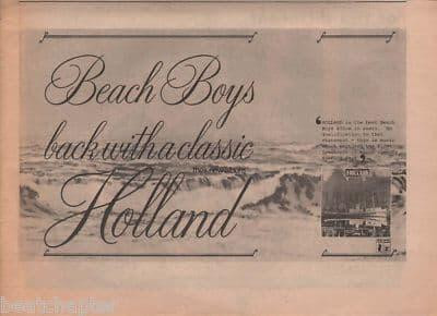 Beach Boys Holland A4 Size LP 1973 vintage music press advert cutting/clipping