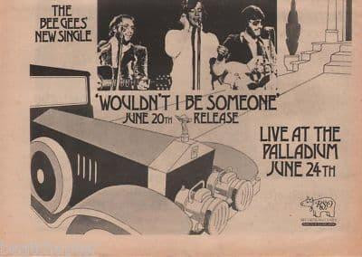 Bee Gees Wouldn't I be someone A4 Size LP 1973 vintage music press advert cutting/clipping