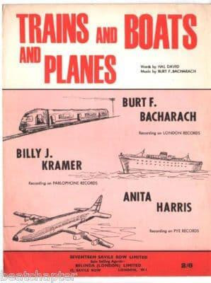BILLY J KRAMER Trains Boats & Planes Vintage Sheet Music