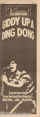Alex Harvey Giddy Up... Poster Size Original Vintage music press Tour 1973 Advert