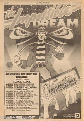 Alex Harvey Impossible Dream Poster Size Original Vintage music press LP advert