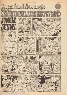 Alex Harvey Jungle Jenny Original Poster Size Original Vintage music press Vertigo