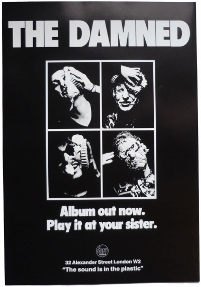 Damned Play it at your Sister RARE Stiff Records Vintage Poster