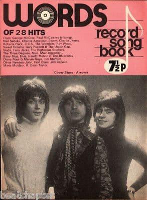 Record Song Book WORDS Magazine ARROWS 1-8-1974