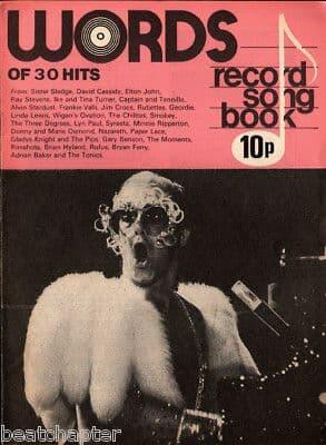 Record Song Book WORDS Magazine Elton John 1-8-1975