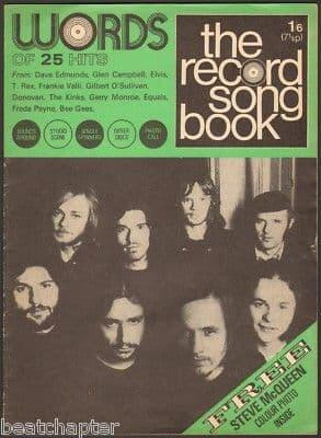 Record Song Book WORDS Magazine FAIR WEATHER 1-1-71
