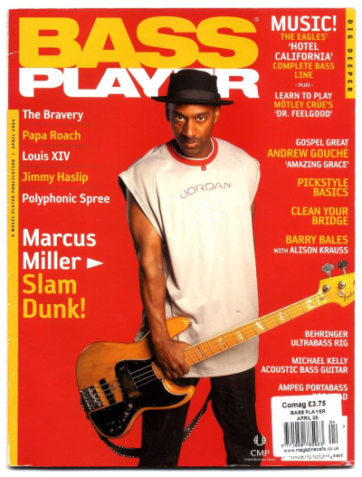 Bass Player Magazine April 2005 Marcus Miller Papa Roach The Bravery Polyphonic Spree