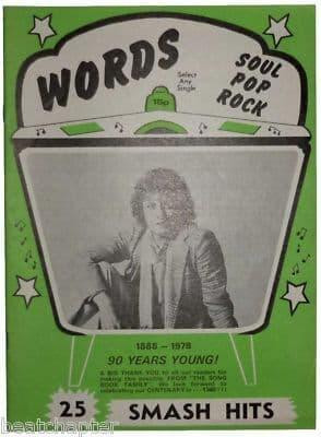 Record Song Book WORDS Magazine JOHN MILES 1-5-1978