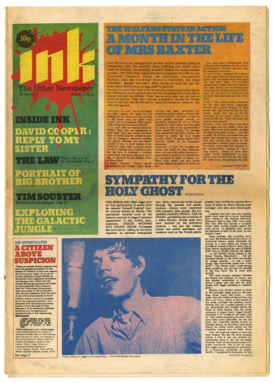 Ink Magazine The Other Newspaper No. 5, 29 May 1971 Richard Neville Mick Jagger