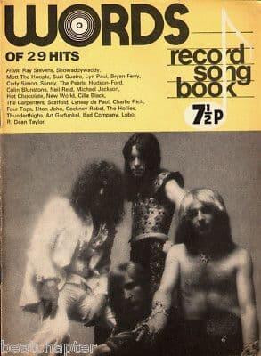Record Song Book WORDS Magazine MOTT THE HOOPLE 1-7-74