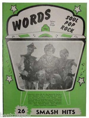 Record Song Book WORDS Magazine NEW SEEKERS 1-9-1978