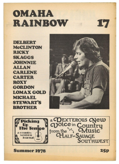 Omaha Rainbow Magazine No 17 Summer 1978 Carlene Carter Ricky Scaggs Delbert McClinton Johnnie Allan