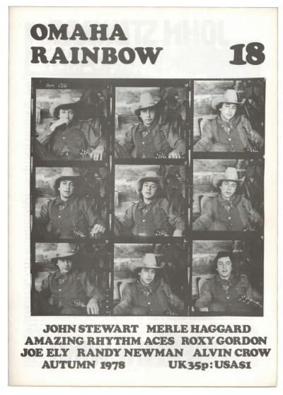 Omaha Rainbow Magazine No 18 Autumn 1978 Alvin Crow Randy Newman Joe Ely Roxy Gordon John Stewart
